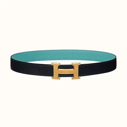 Belt Hermes Đen Xanh Nhạt