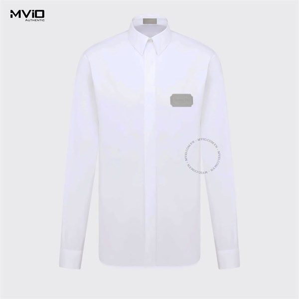 Sơ Mi Dior Trắng Dài Tay Tag Ghi Xám Ngực 313C525A 1581 088