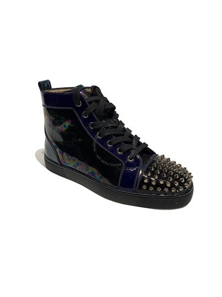 Sneaker Louboutin Louis Spikes Da Bóng Gắn Đinh