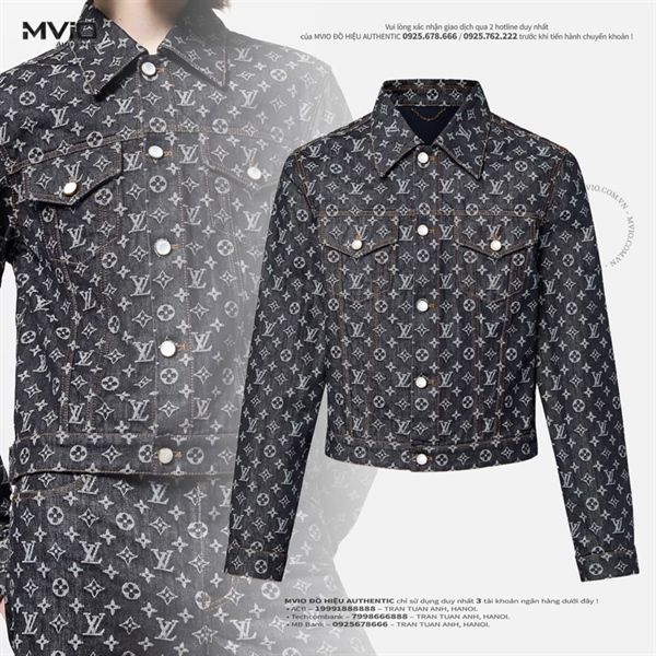 Khoác Louis Vuitton Denim Monogram Trắng 1AFWWS