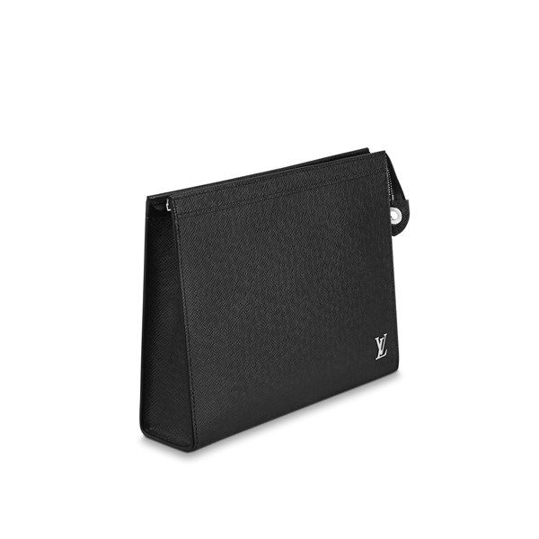 Clutch Louis Vuitton Đen Voyage Logo Lv Bạc M30450