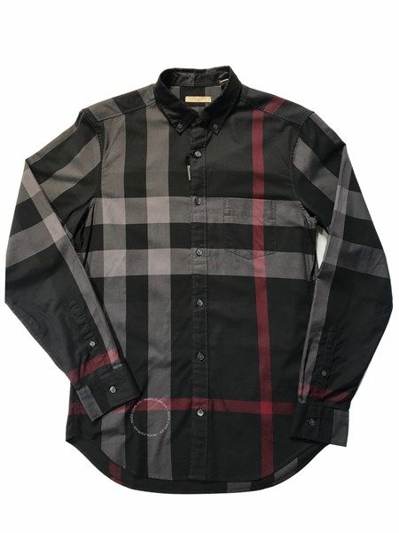 Sơ Mi Burberry Dài Tay Đen Chk Lệch 4005661