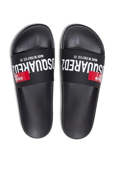 Dép Dsquared2 Đen Tag Đỏ Limited