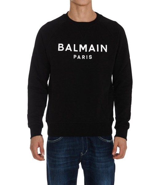 Nỉ Balmain Đen Chữ Ngực Trắng JQ005P115 EAP