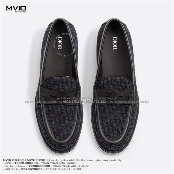 Loafer Dior Đen Oblique 3LO129ZUJ_H969
