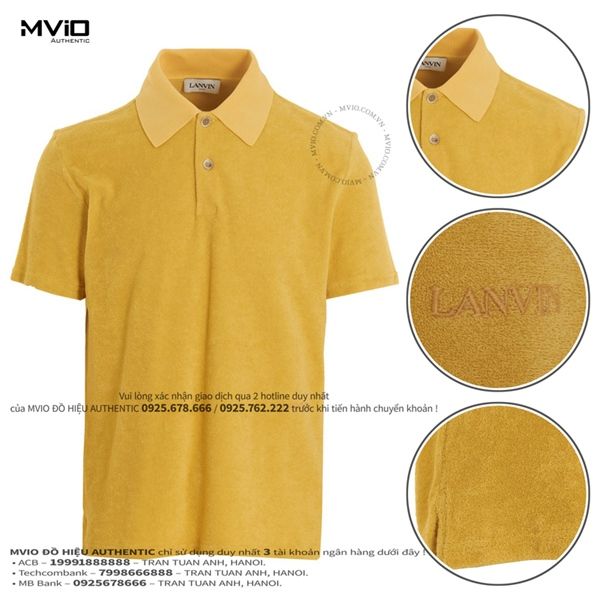 Polo Lanvin Vàng Giallo Chữ Thêu Bụng RMPL0011J003E23