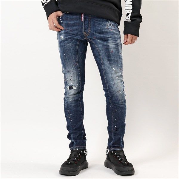 Jean Dsquared2 Xanh Vẩy Sơn Tidy Biker Tag Lá Thông S71Lb0776