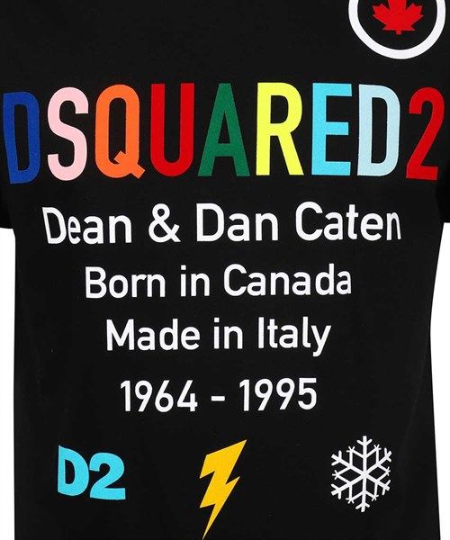 Phông Dsquared Đen Chữ Màu S74Gd0855