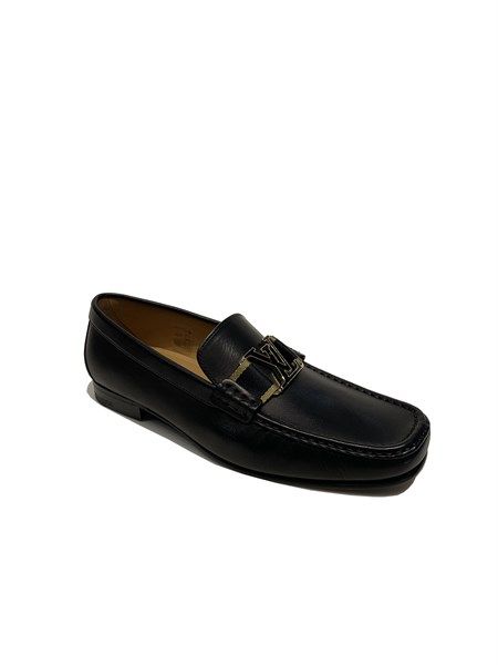 Loafer Louis Vuitton Đen Logo Vàng 1A5Doy