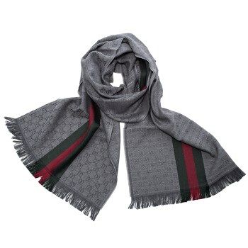 Khăn Gucci Xám Tro Vạt Cờ 544620 4G704 1266