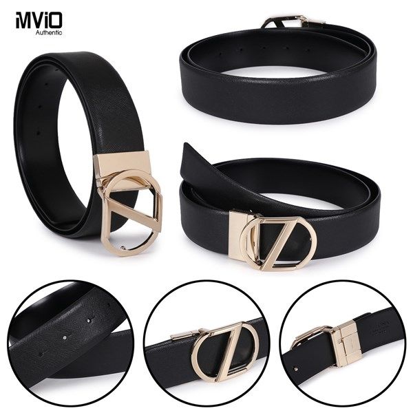 Belt Zegna Đen Mặt Gold BMINM2