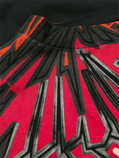 Phông Marcelo Burlon Đen Cánh Cao Su Đỏ Cmaa018F190010051088