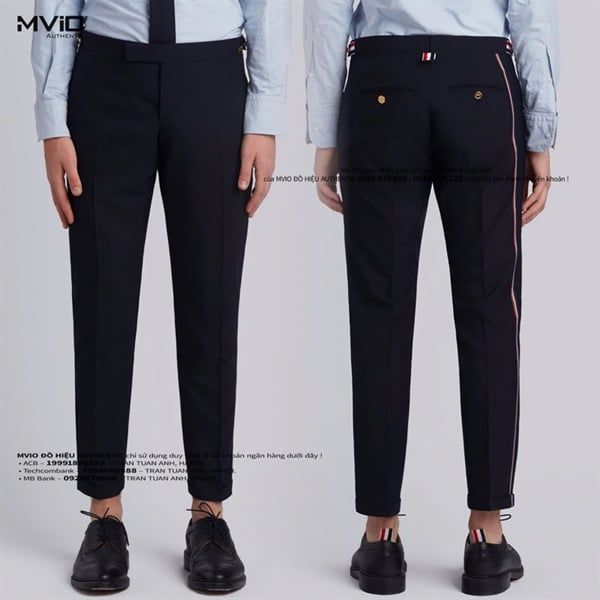 Quần Vải Thom Browne Navy Vạt Sau MTC042A-02872 415