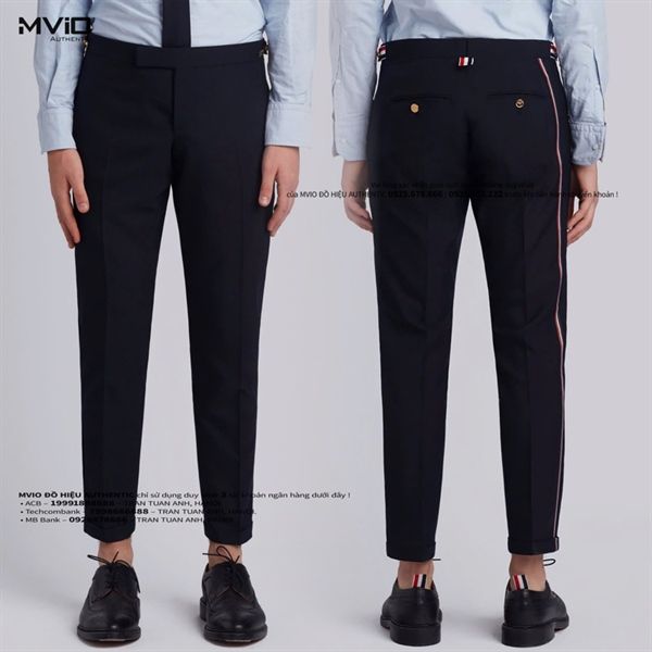 Quần Vải Thom Browne Navy Vạt Sau MTC042A-02872 415