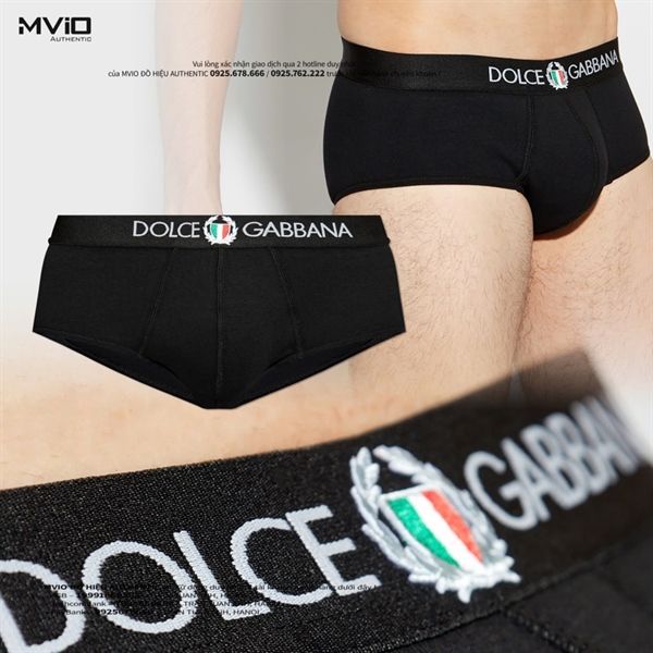 Boxer Dolce Gabbana Đen Tam Giác Cạp Chữ Nhỏ M3C03JONN94 N0000