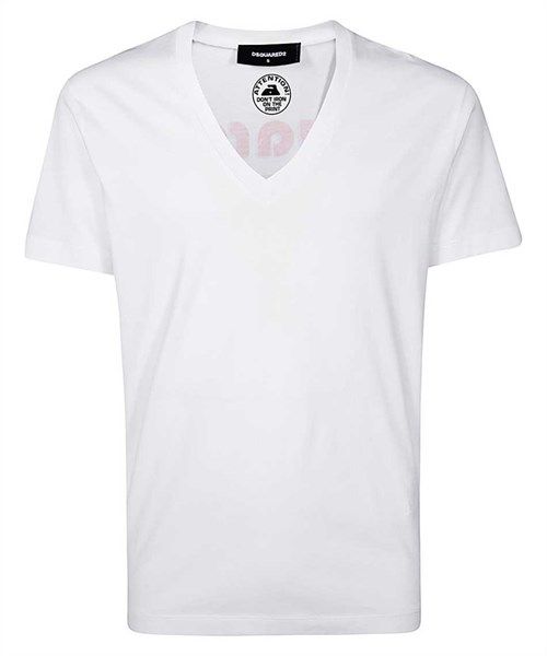 Phông Dsquared2 Trắng Cổ Tim Hình Người S71Gd0874