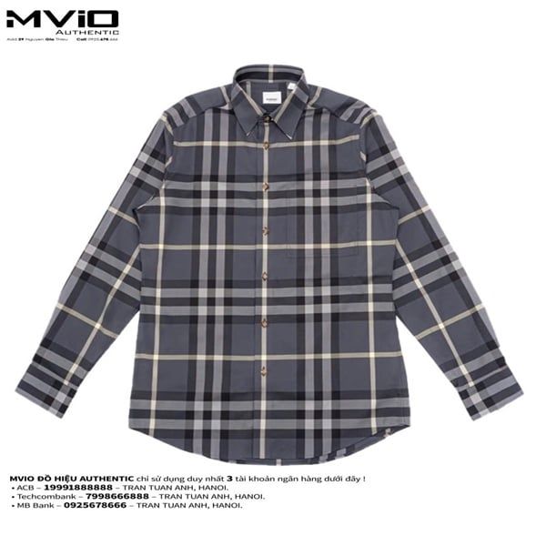 Sơ Mi Burberry Dài Tay Seal Grey Ip Check 8092915 1002