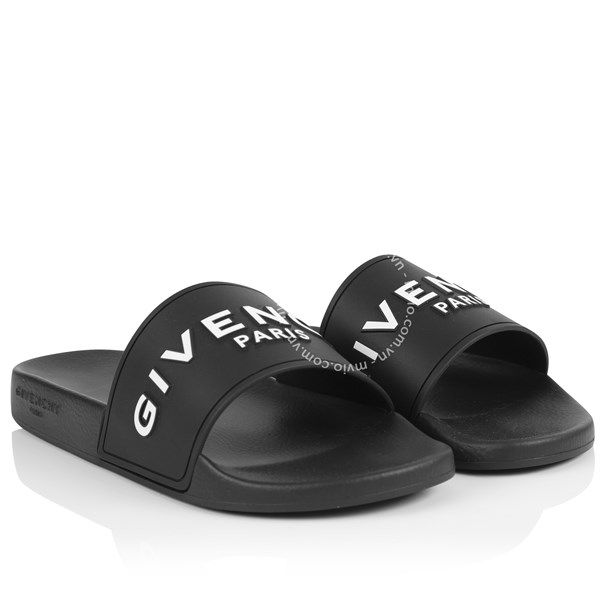Dép Givenchy Đen Logo Rubber