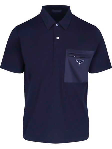 Polo Prada Navy Viền Thân Lụa UJN657