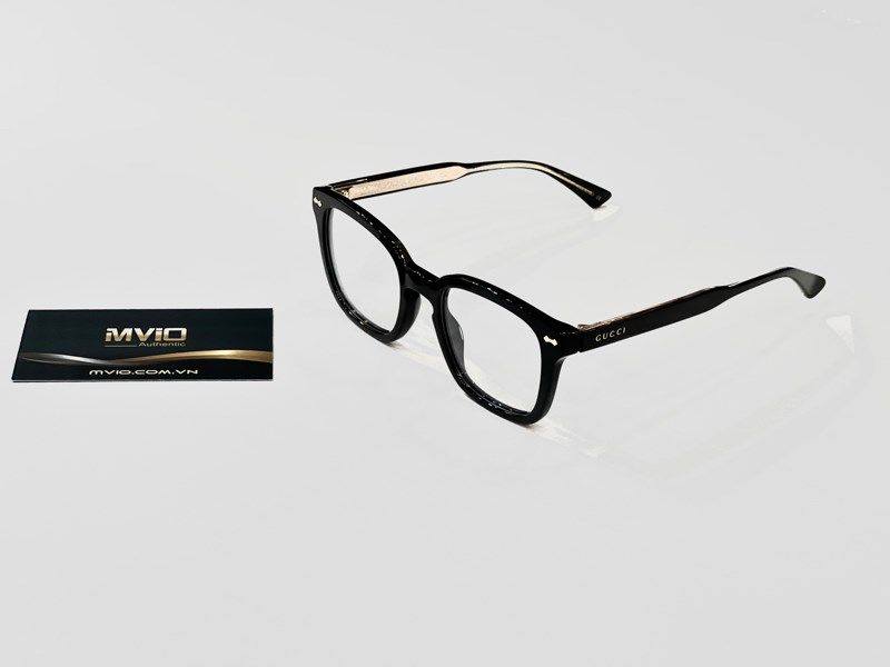 Kính Gucci Gọng Đen Viền Trong Vàng