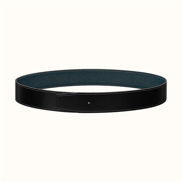 Belt Hermes Reversible Leather Strap Noir / Navy ( Đen Navy)