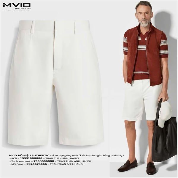Short Kaki Zegna Trắng UBI7A5 TB05