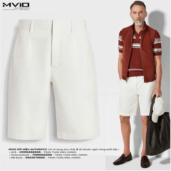 Short Kaki Zegna Trắng UBI7A5 TB05