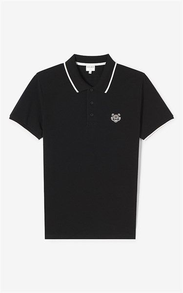 Polo Kenzo Đen Kẻ Cổ Trắng 5P0001 4Ba99