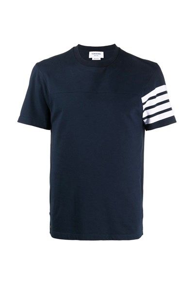 Phông Thom Browne Navy Viền Kẻ Tay Mj152A-06221