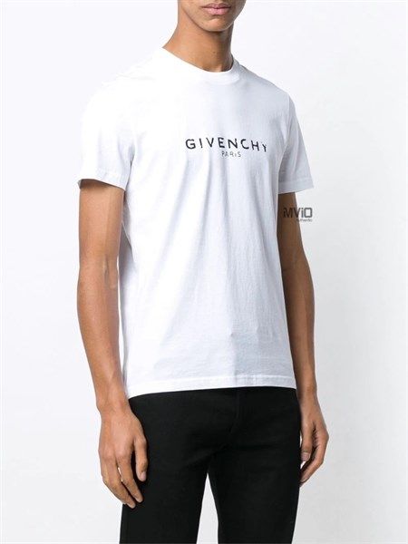Phông Givenchy Trắng In Ngực Bm70K93002 000