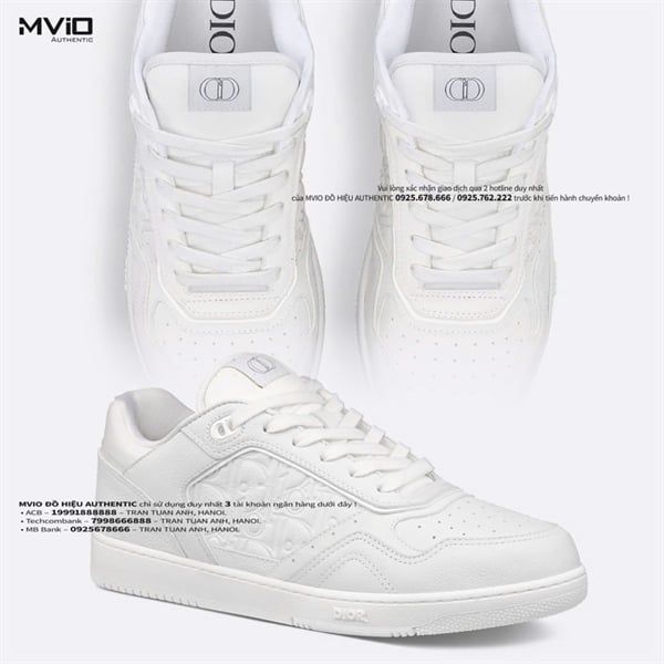 Sneaker Dior B27 Vân Oblique Da Bê Sần 3SN272ZAY00044
