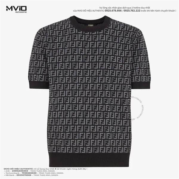Phông Fendi Đen Vân FF Xám FZ443 AKEW F1HXU