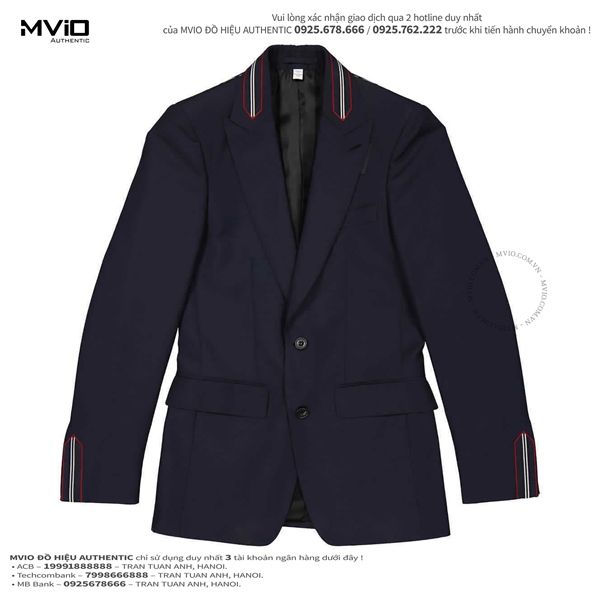 Blazer Burberry Navy Cổ Viền 8028417 1002