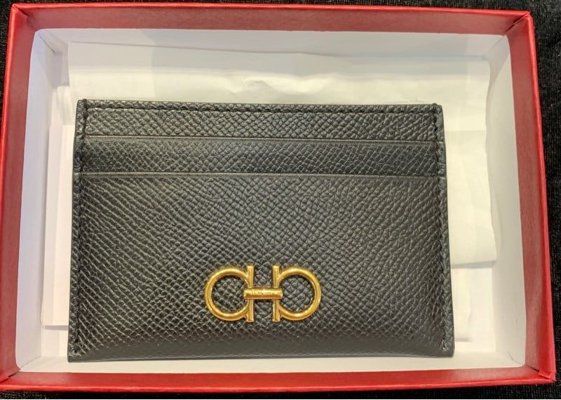 Ví Holder Card Salvatore Đen Da Trơn Xf 7095 001