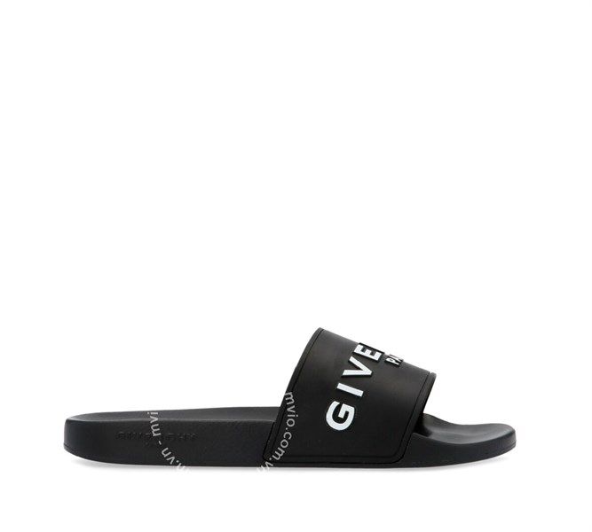 Dép Givenchy Đen Logo Rubber