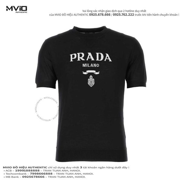 Phông Prada Đen Chữ Trắng Montegi UMB272S2121075 F0002