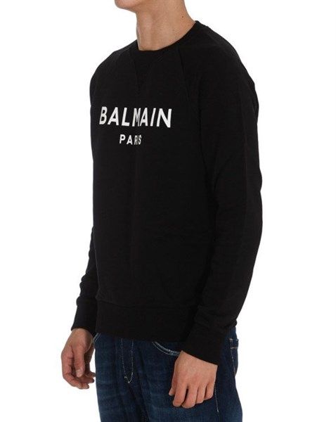 Nỉ Balmain Đen Chữ Ngực Trắng JQ005P115 EAP