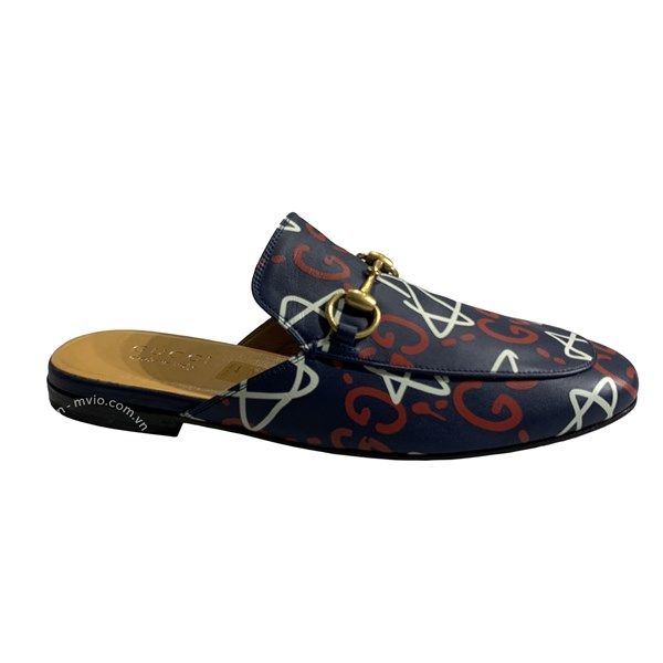 Slipper Gucci Navy Sao Trắng 426219