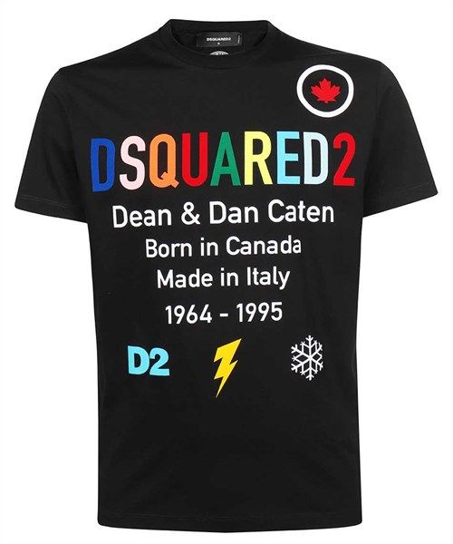Phông Dsquared Đen Chữ Màu S74Gd0855