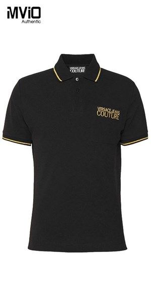 Polo Versace Đen Viền Tay Vàng 72Gagt01