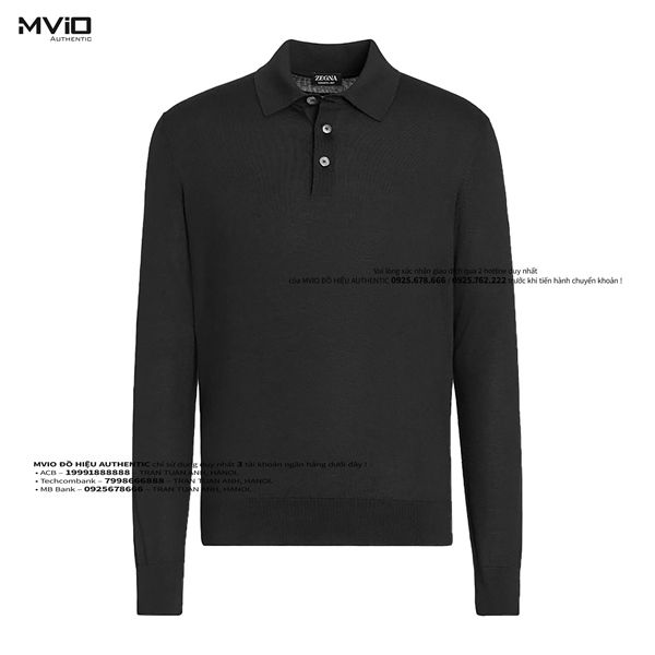 Polo Zegna Đen Dài Tay Wool UEM008A K09