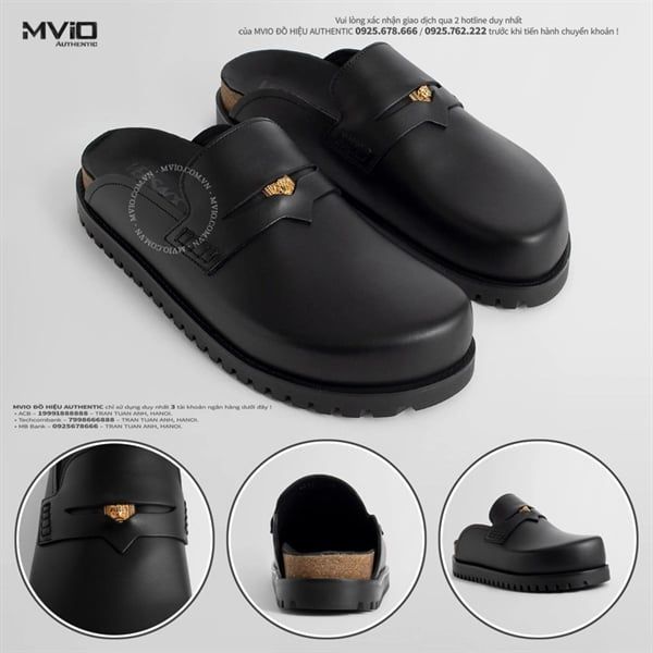 Slipper Versace Đen Mặt Medusa Nhỏ 10102801A595O 1B00V