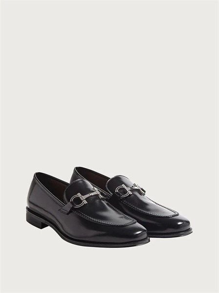 Loafer Salvatore Da Trơn Bóng Khoá Bạc Ag3E