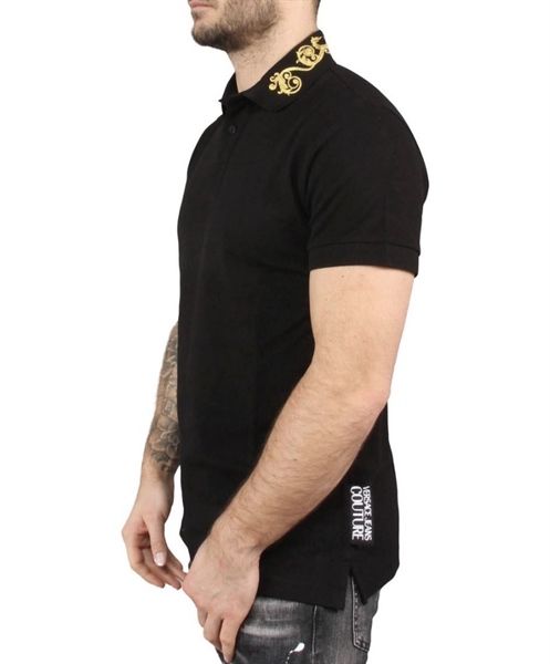 Polo Versace Đen Thêu Cổ Vàng Vum622