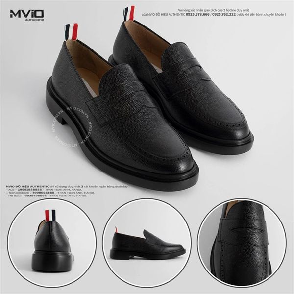 Loafer Thom Browne Đen Vạt Gót MFD054G00198 001