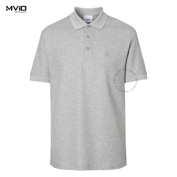 Polo Burberry Xám Tb Ngực Check Cổ 8014006