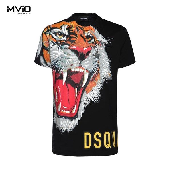 Phông Dsquared2 Đen Hổ S74Gd0967
