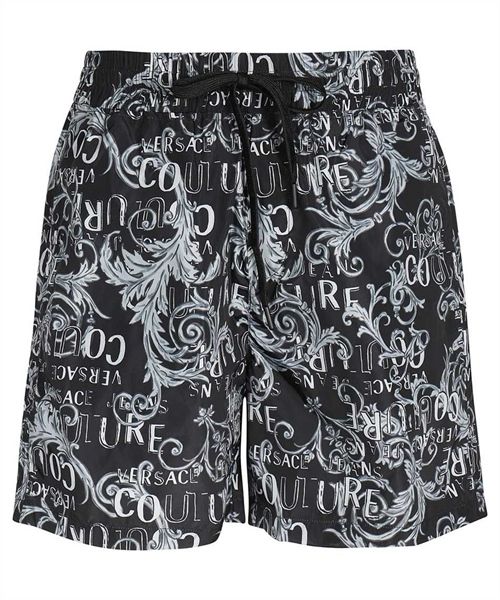 Short Versace Đen Hoạ Tiết Xám 74GADD18