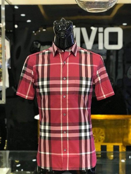 Sơ Mi Burberry Cộc Tay Kẻ Đỏ