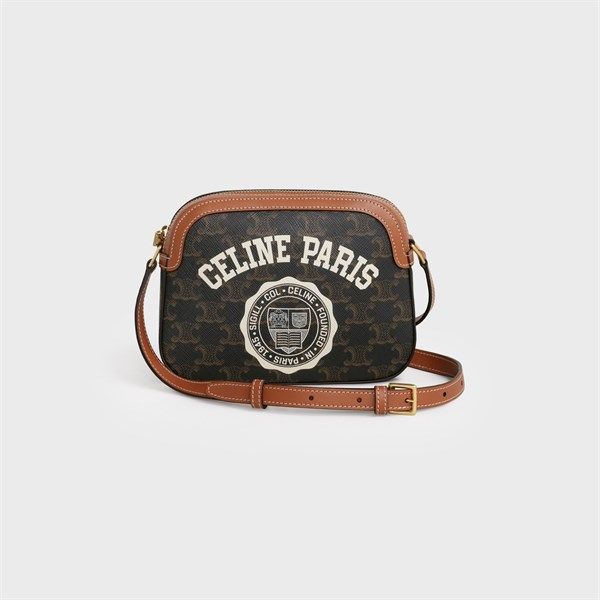 Túi Celine Nâu Chữ Paris Trắng